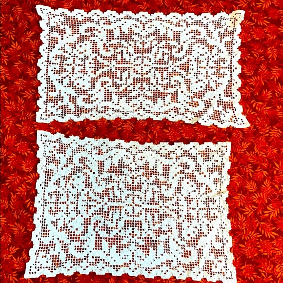 Hand Crafted Other - Hand Crafted Matching Vintage Tatted Doilies Upcycle Art Decor Grannycore Vibe